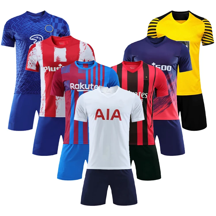 High Quality New Season Custom Original Sport Wear Kids Retro Soccer Uniform Jersey Thailand Footbal T-Shirt 2021