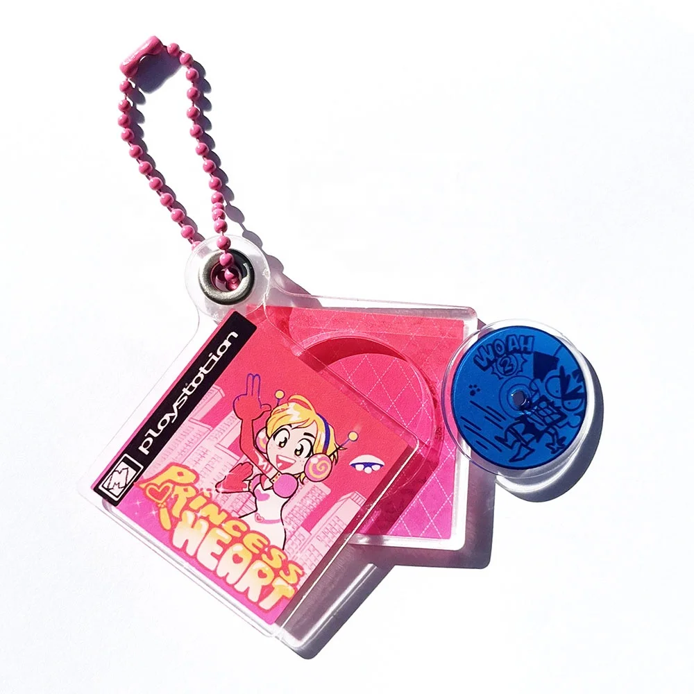 Promotional DIY Custom CD Openable Shaker Charms Acrylic Anime  Keychain