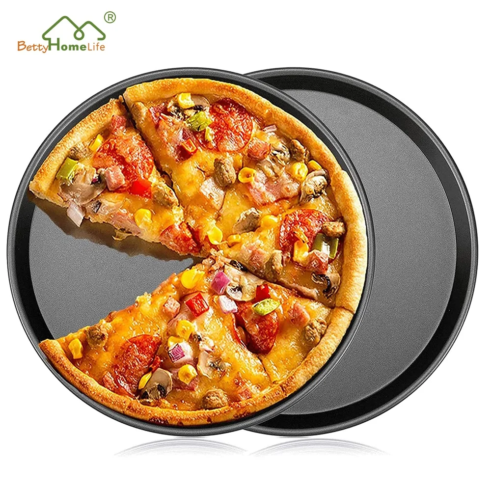 Amazon Hot Selling Premium Bakeware Nonstick Pizza Baking Steel Pan Round Pizza Tray Baking Sheet