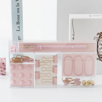 
cheap pink Series Stationary Set pen Push Pins paper clip binder clip 