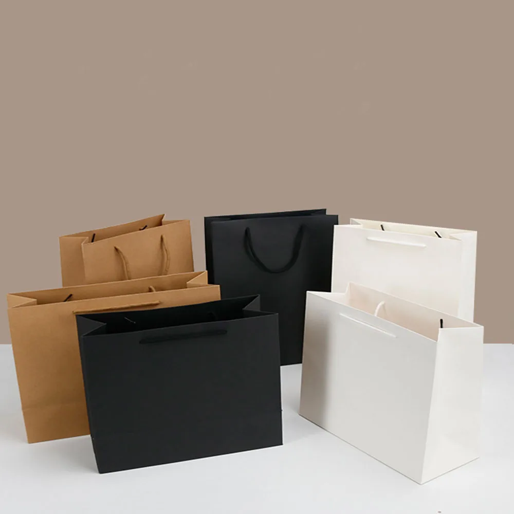 OEM Factory Price Custom cheap White Black kraft Coted art Branded Packaging Paper Shopping Bags best selling sona package