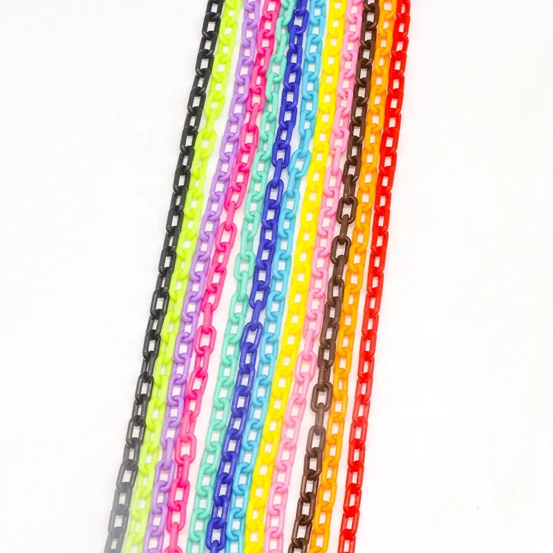 50cm Length Wholesale Colorful Acrylic Chain Fashion Men Women's Neck Chain Links for Eyeglass Necklace Bags Accessories