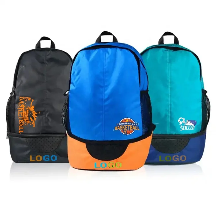 2024 Custom LOGO Gym Training Youth Football Team Soccer bags Backpack Waterproof nylon Casual Sports Basketball Shoes Backpacks