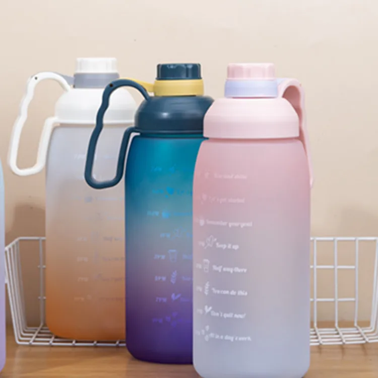 2021 New Arrival Large 1800ml Leakproof sport Tritan Bpa Free Motivational Water Bottle With Time Marker & Straw