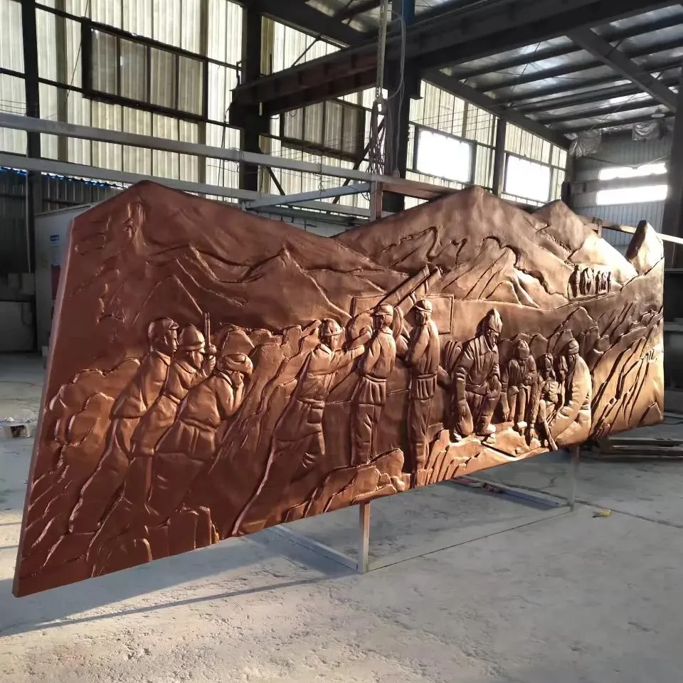 Custom public art classic character relief life size carved statue outdoor landmark history museum exhibition art figure sculpt