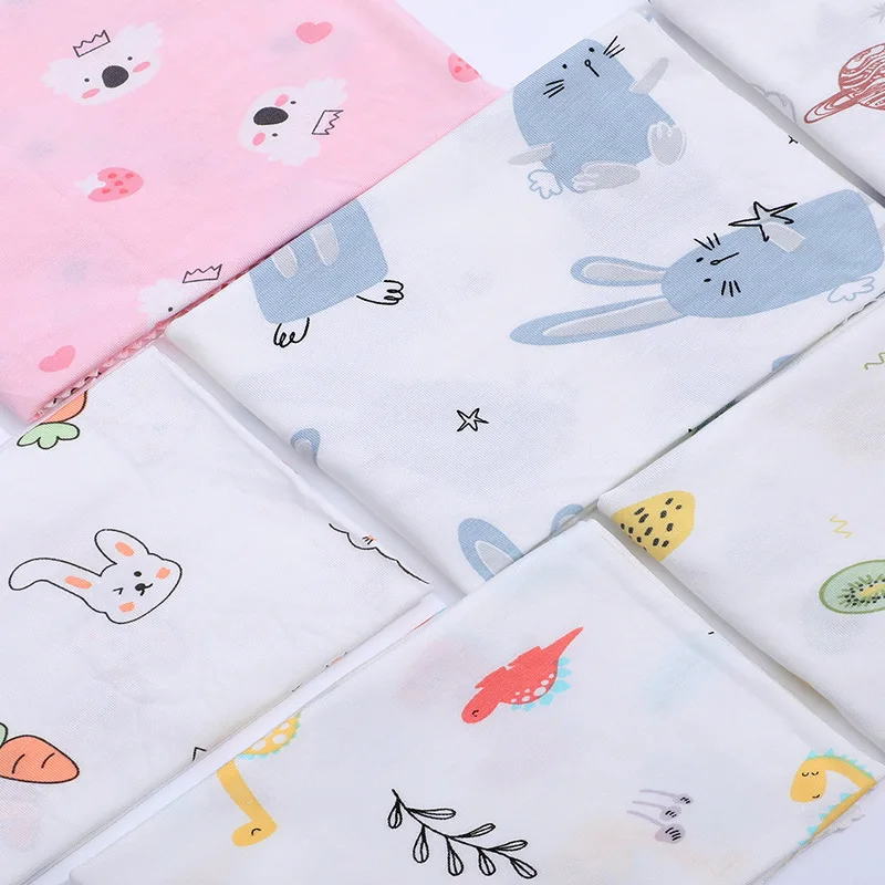 Z125 Bamboo fiber spandex printed single side knitted fabric elastic jersey spring and summer baby clothes fabric