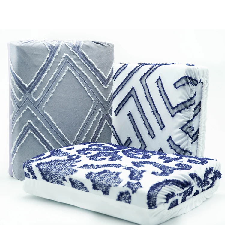 King Home Decor Sheets Clipped Jacquard Nice Price Microfiber Duvet cover set Soft Tufted bedding set Elegant Bed Linen