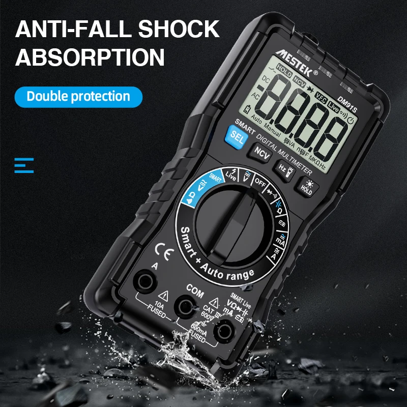 DM91S Digital Multimetro Ammeter Voltmeter Resistance Meter Voltage Diode Frequency 9999 Counts Handheld  Digital Multimeter