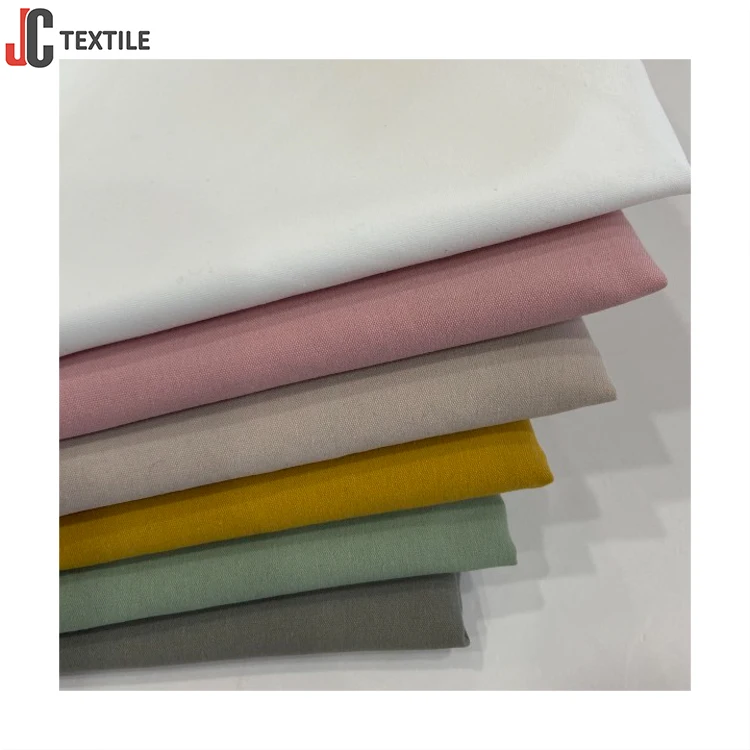 Professional Factory 100% Polyester Fabric Color Dye Sateen Plain Fabrics For Dresses