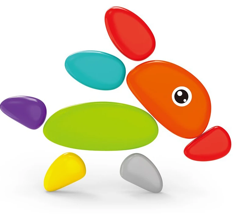 Hot selling custom logo Colorful Rock Block Educational Preschool Toys balance stones For Kids