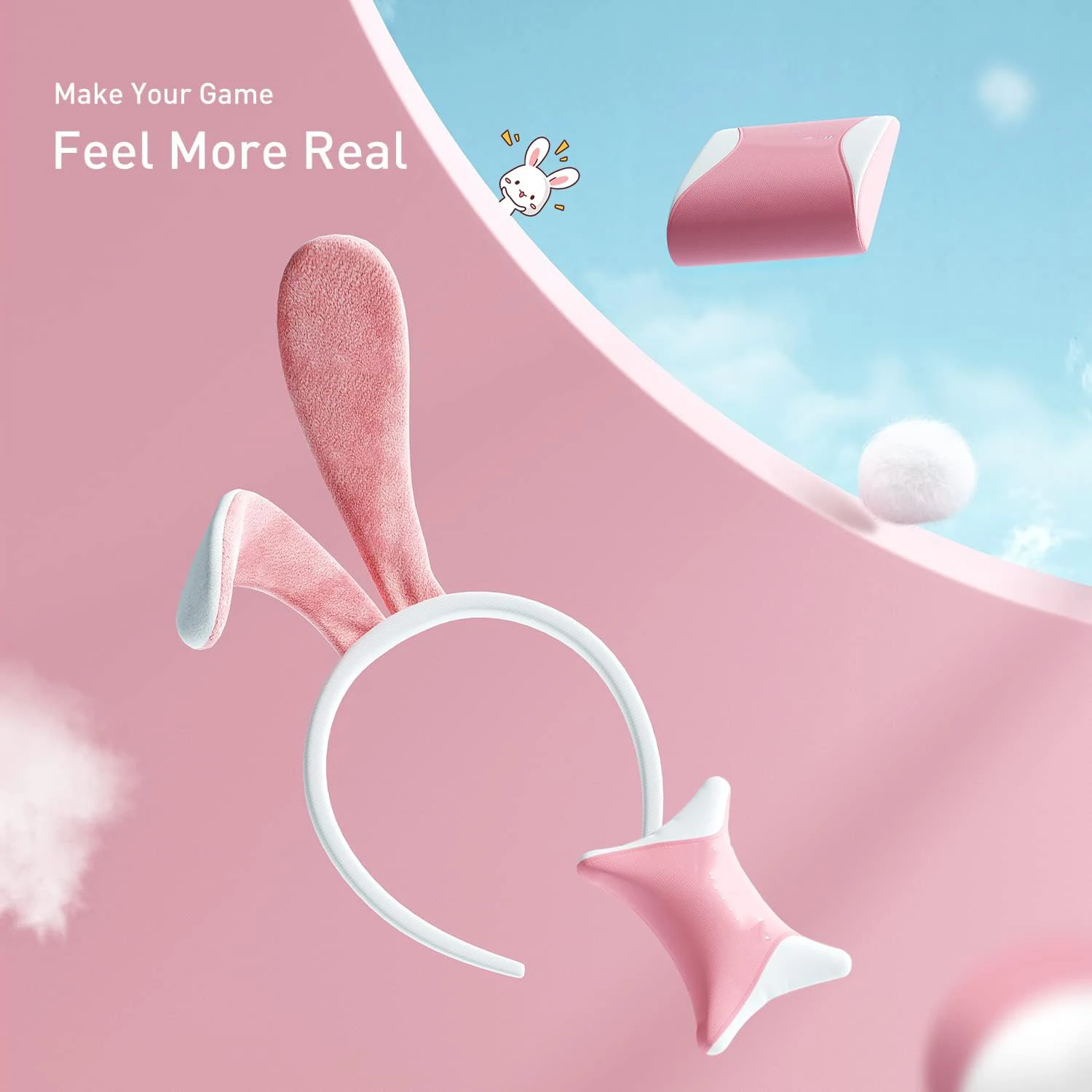 Low Price 2 Years Warranty Poland Pink LED Rgb Massage Kawaii Cute Bunny Ears Ergonomic Recliner Chair Computer Chair for Girls