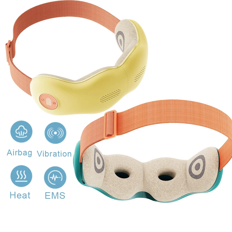 2022 New Foldable Smart Visual Ems Air Pression Heat Vibration Pink 4D Eye Therapy Massager Device With Remote Control