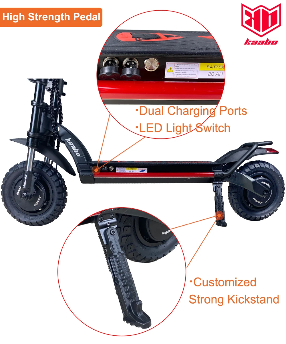 Original KB Wolf Warrior X 10inch 60V 21Ah Battery Double Drive 2200W Top speed 70 km/h Off Road Foldable Electric Scooter