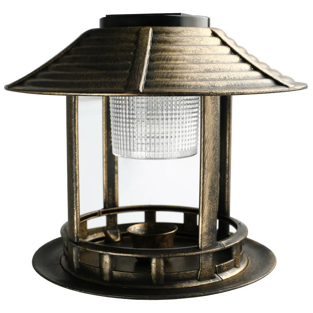 BOCHENG Garden Outdoor Plastic Bird Bath with Antique Design-Patina Green Birdbath Solar Light Bird Feeder