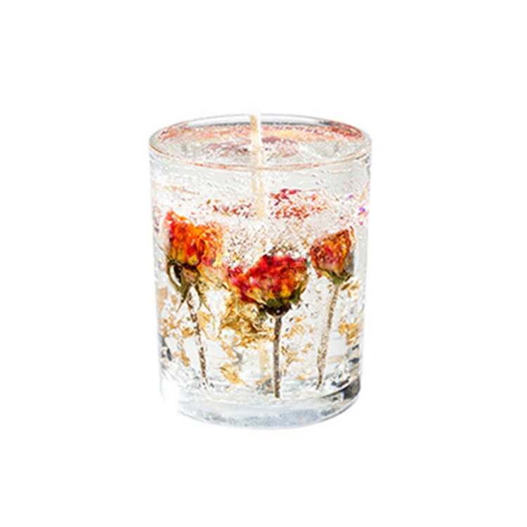 Home Decoration Clear Transparent Gel Wax Candles Glass Cup Aromatherapy Scented Candles_candels