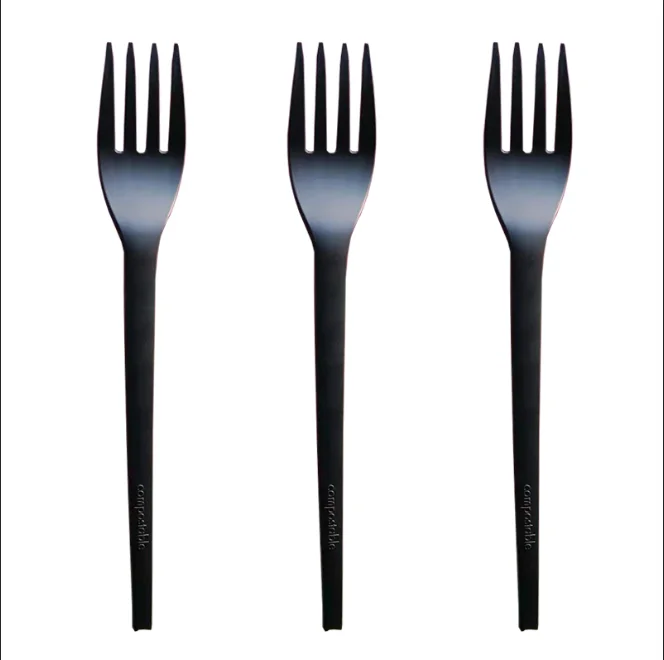 Manufacturer Cheap PLA Biodegradable Picnic Party Disposable Cutlery  compostable biodegradable forks dinnerware sets