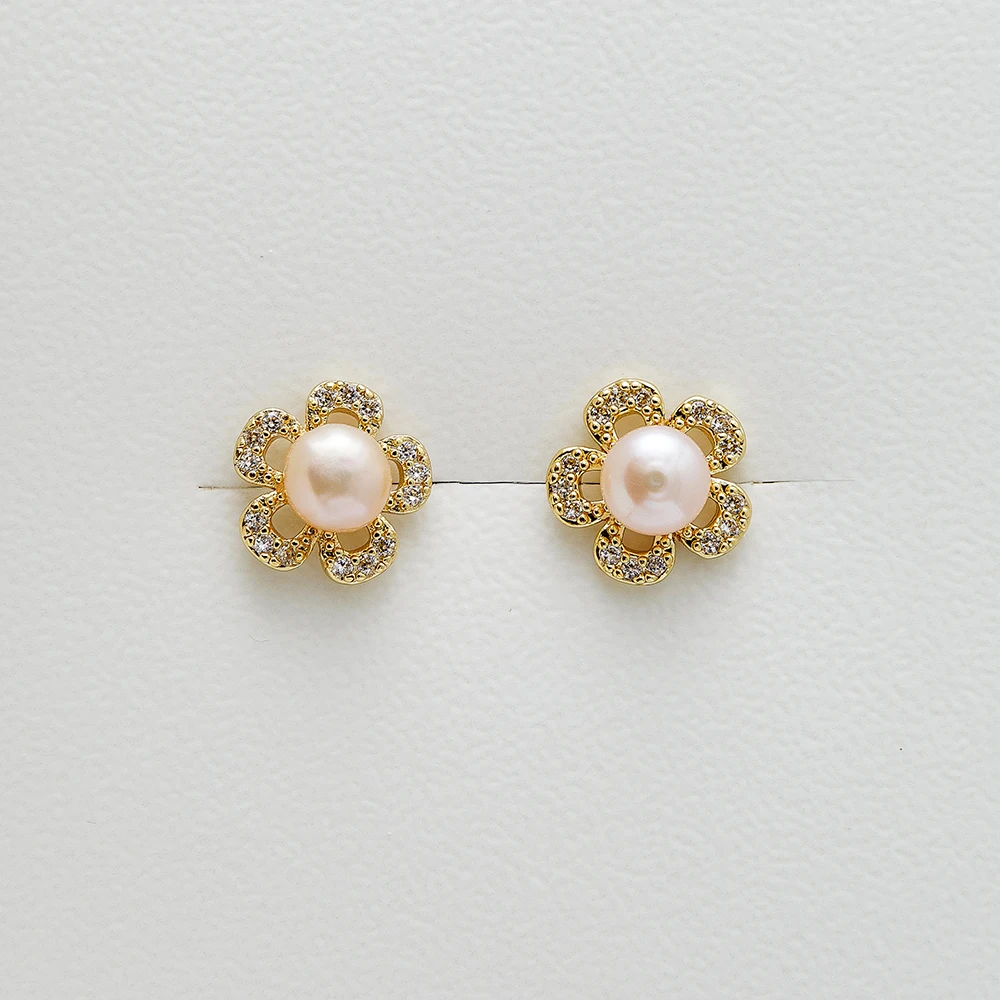 Wholesale Earrings In Bulk Jewelry Freshwater Pearl Earrings Set For Woman Ladies Fancy Fashion Stud Earrings