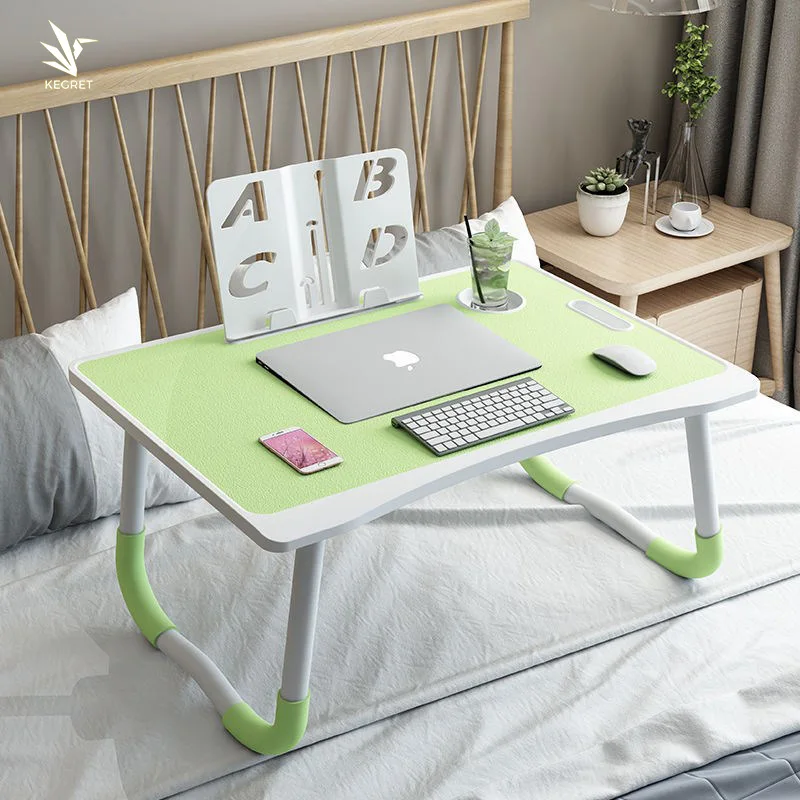 
Customized New Upgraded Plastic Injection Lazy Foldable Laptop Table Notebook Stand with Cup Holder and Handle for Bed 