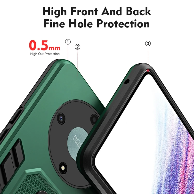Soft TPU Hard PC Shockproof Phone Case with Stand Ring Holder For Huawei Honor X9A X8A X7A X6S Magic 5 Lite