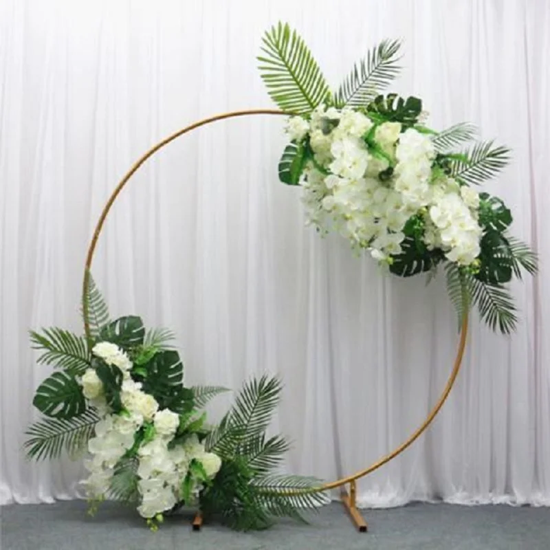 
LFB1603-14 round gold iron arch backdrop for wedding stage decorations 