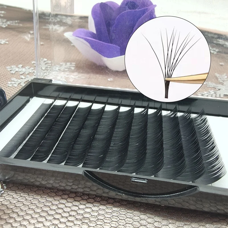 Automatic Blooming Flower Lashes Self fan eyelashes Easy Fans Eyelash Extension Matte Black