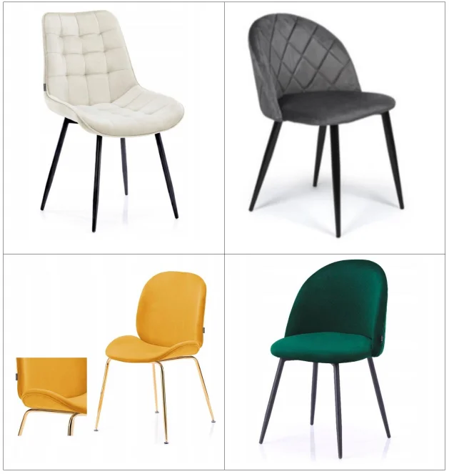 Elegant Lifestyle Upholstered Velvet Dining Chairs Reception Chairs with gold Metal Legs Tufted Accent Living Room  arm Chair