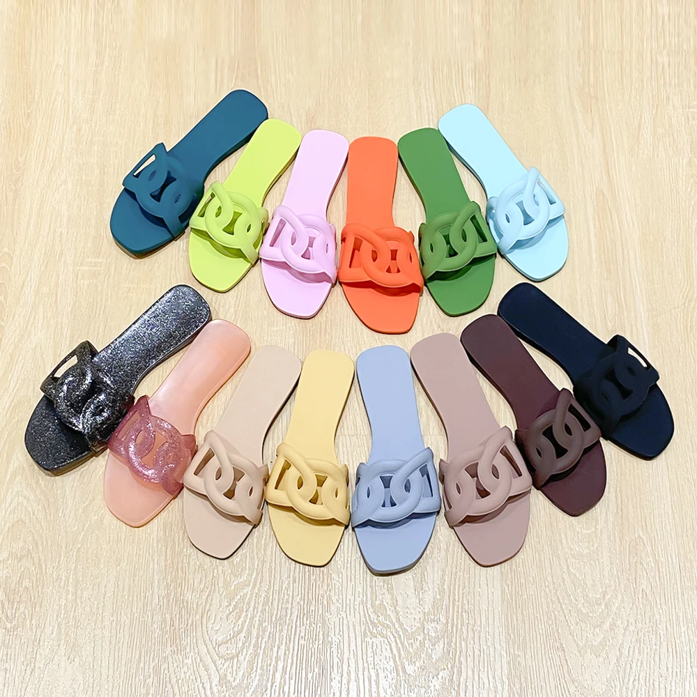 Women Rubber Slipper Fancy High Quality Plastic Slide Slippers Custom Logo OEM Lady Oran Sandal