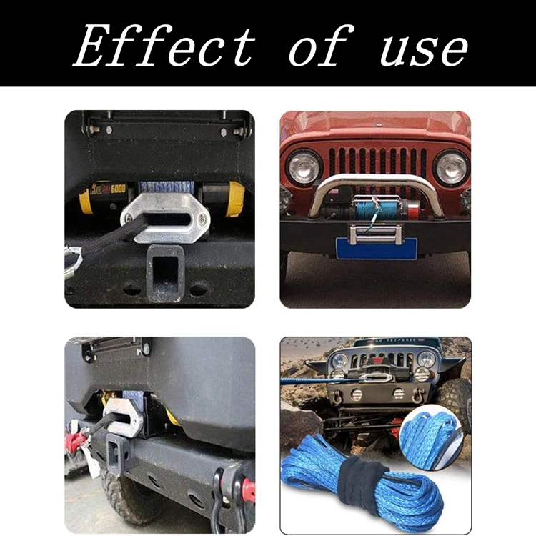6mm*15m polymer polyethylene winch rope traction rope ATV rope