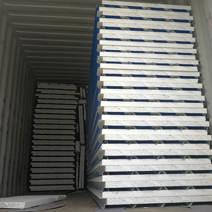 50mm thick 950mm wide eps sandwich panel with side steel exported to melbourne
