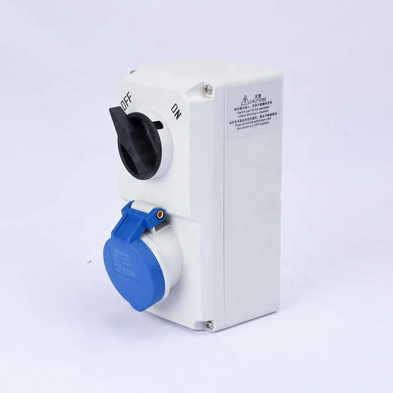 Outdoor IP44 16 Amp 230V  interlock electrical switch socket