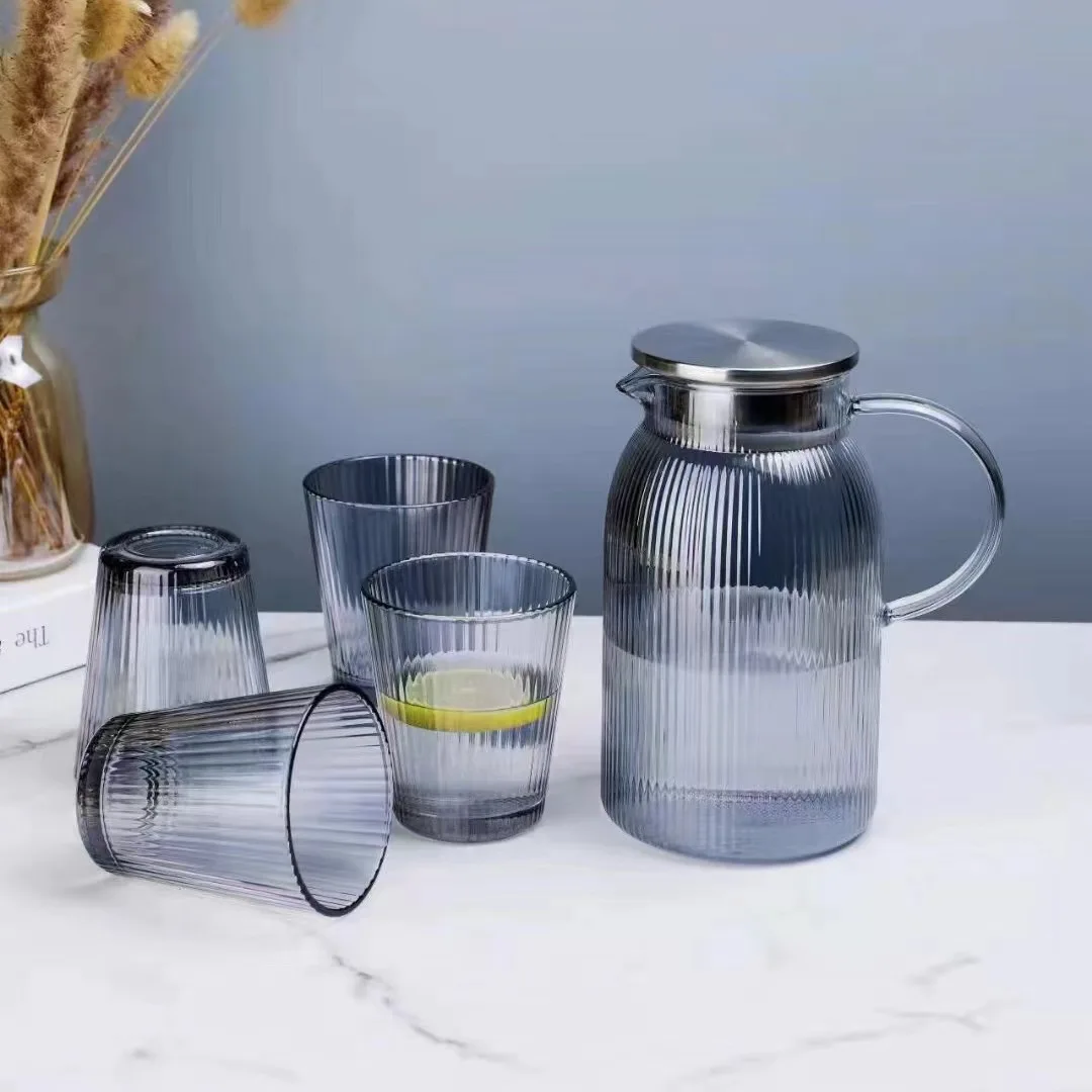 glass teapot and cup set Borosilicate glass tea pot