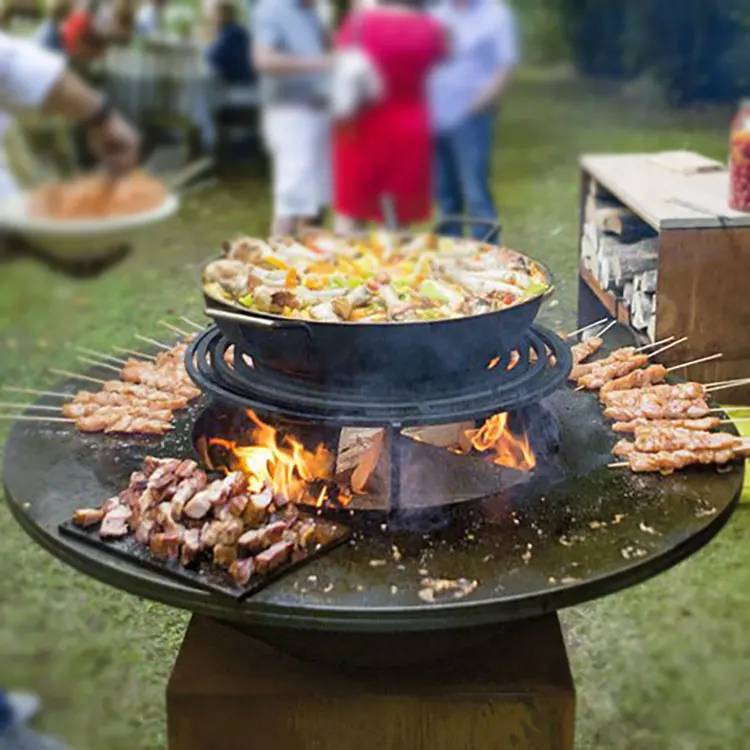 corten steel fire pit for bbq commercial wood charcoal corten steel bbq brasero corten bbq