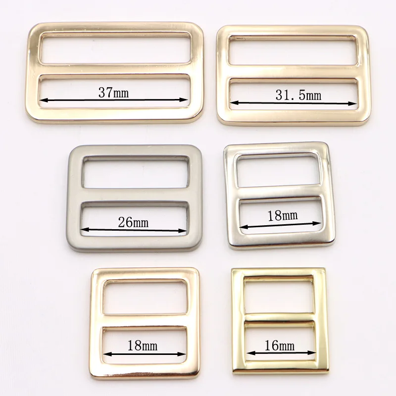 gold polish 38mm zinc alloy flat wire metal slider buckle ring metal buckle ring adjuster for bag strap