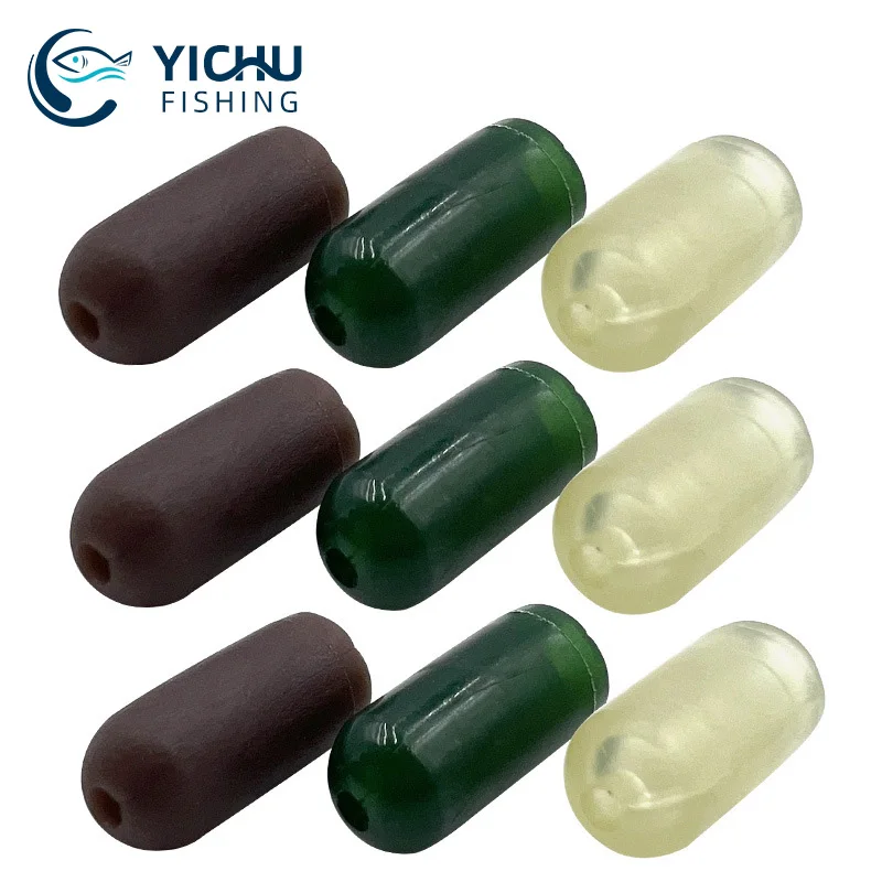 50pcs Carp Fishing Buffer Beads Anti-Tangle Swivel Stopper Rig Fishing Terminal Rubber Shock Rig Beads