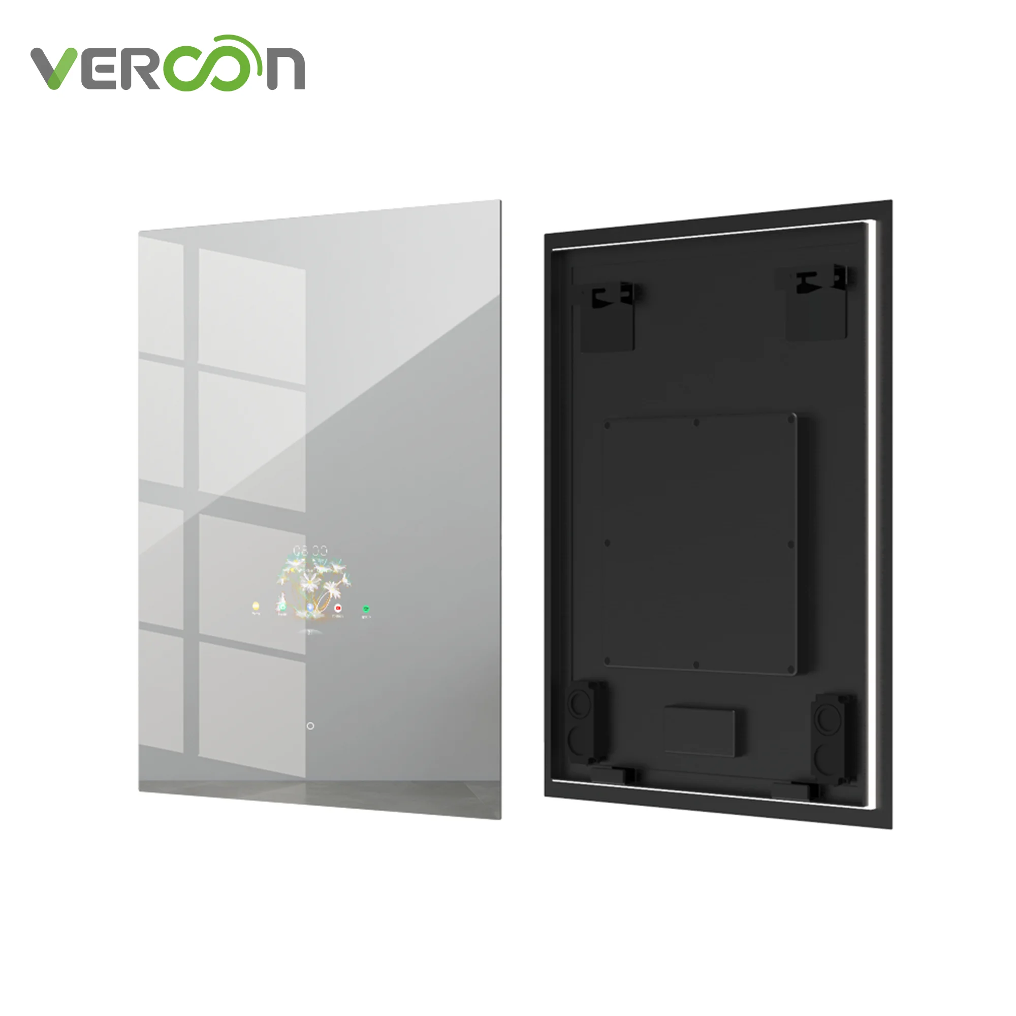 Vercon 2024 LED Lighted Bathroom Touch Screen Smart Mirror Illuminated Wall Mounted Vanity Mirror