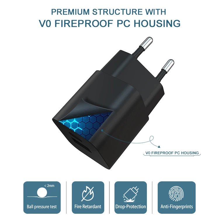 EU KR US UK Plug PD PPS QC3.0 GaN Tech 2 Port 30W Type C Fast Wall Charger For Samsung Phone Charger Adapter