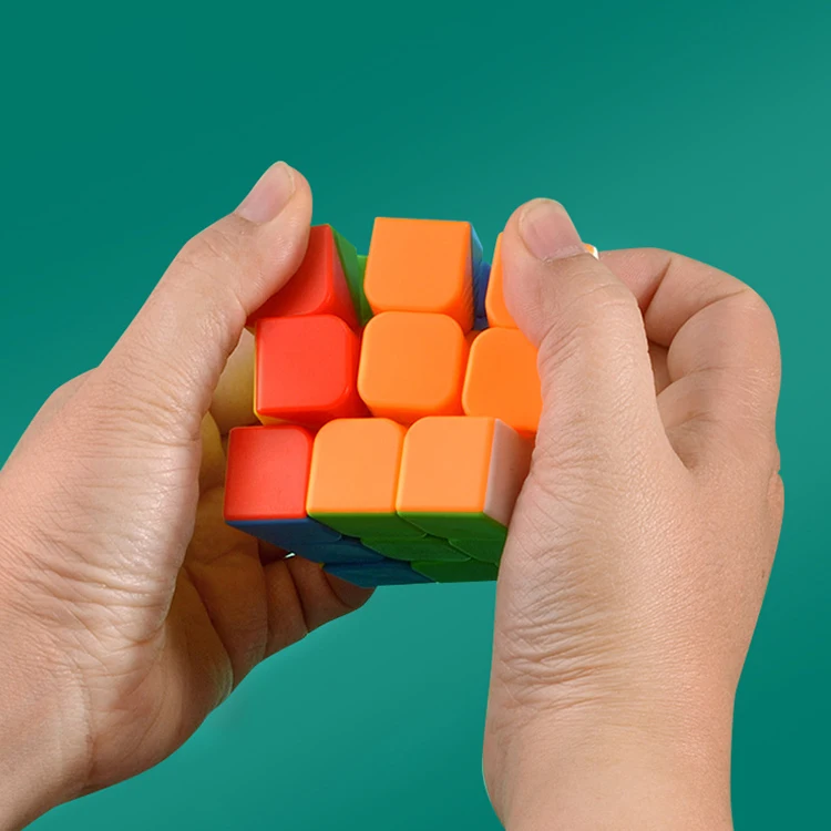 Educational Toys Durable Third Order Real Color Plastic Magic Puzzle Cube For Kids Plastic Magic Cube 3*3*3