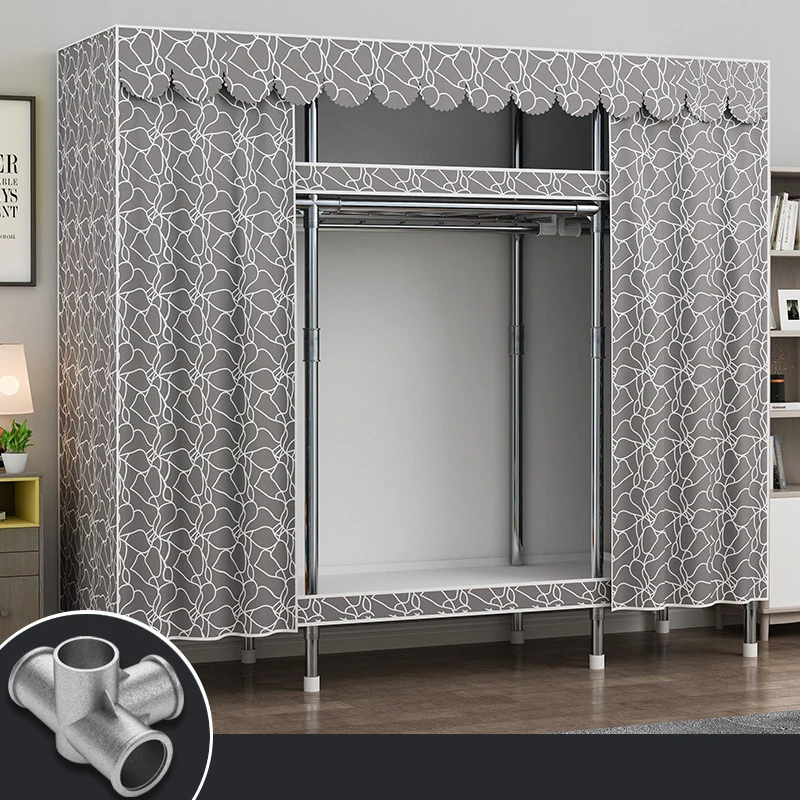 Home Furniture Simple Portable Wardrobe Organizer Clothes Dustproof Dorm Wardrobe