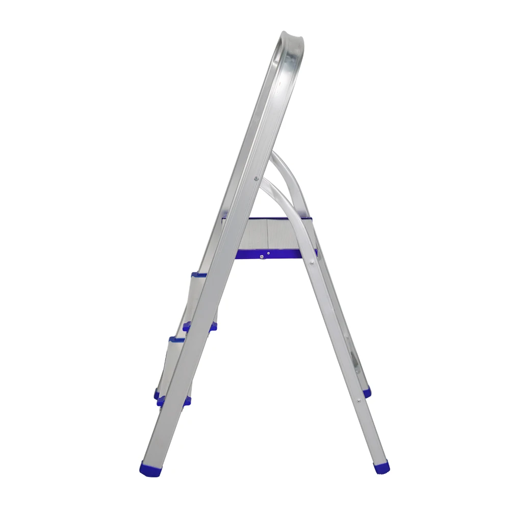 131 kitchen small steel foldable stepping ladder stool slim design portable household metal 2 3 step ladder with handrail