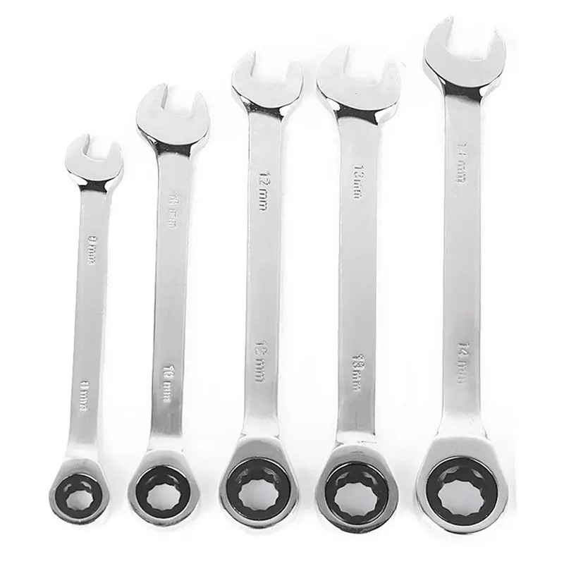 Hand Tools Ratchet Spanner A Set Of Keys Gear Ring Chrome Vanadium Combination Ratchet Wrench Tool Set