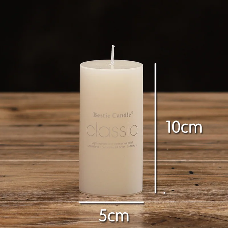 Hot Sale Unscented Customized Ivory White Pillar soy Wax Candles for Weddings / Home Decoration