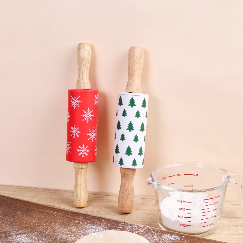 Household Mini Silicone Rolling Pin Small Children Roller Rolling Pin Non-stick Rolling Baking Dumpling Skin Flour Stick
