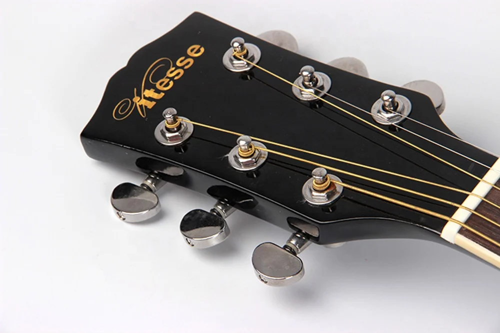 Professional factory price Wholesale musical instrument high gloss finish natural black sunburst 40 inch acoustic guitar