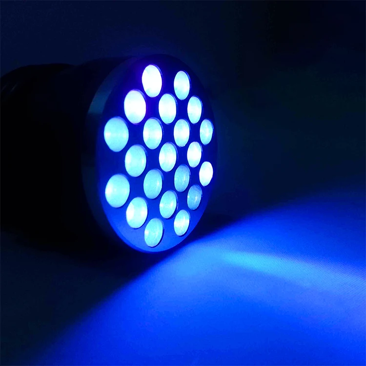 Scorpion detection 395nm uv flashlight 21led AAA dry battery purple torch hand held uv light