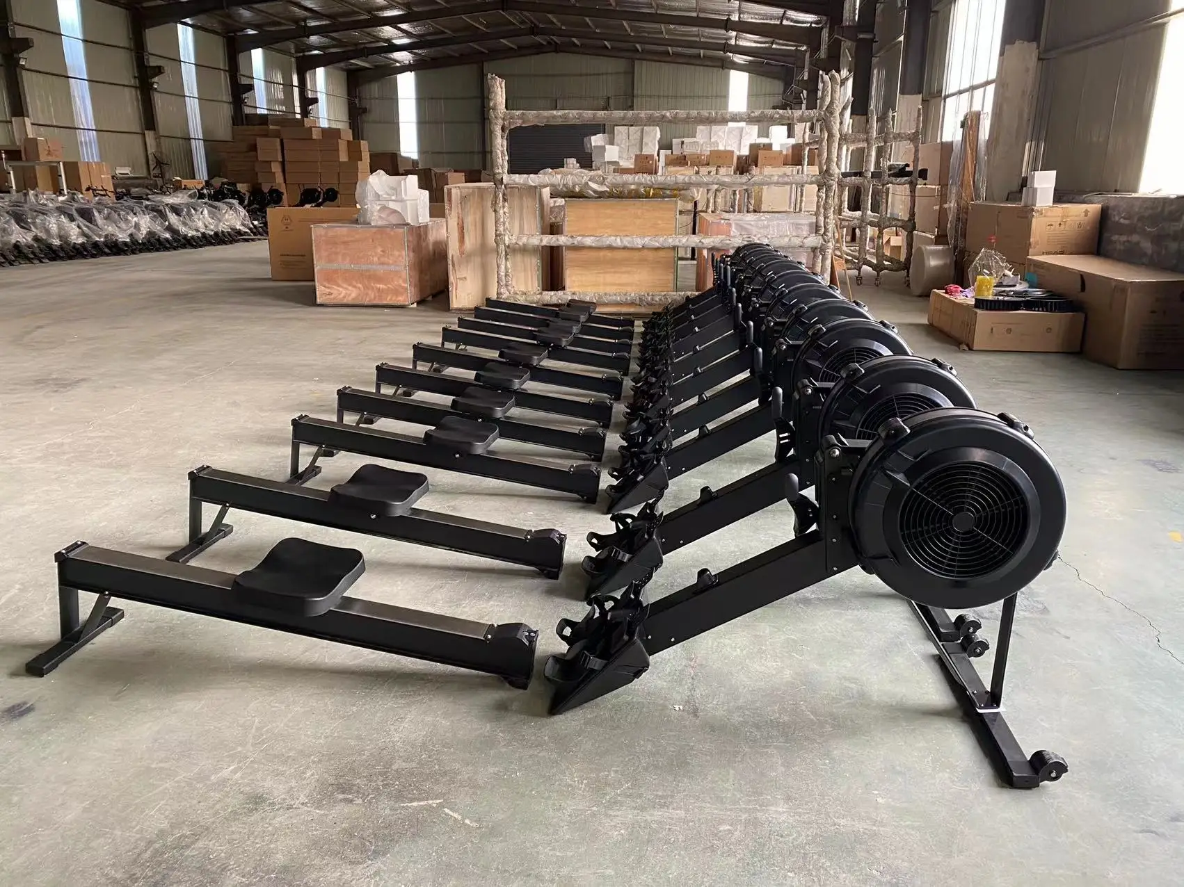 Cardio training exercise remadora maquina remo rameur fitness gym fitness clube air rowing machine