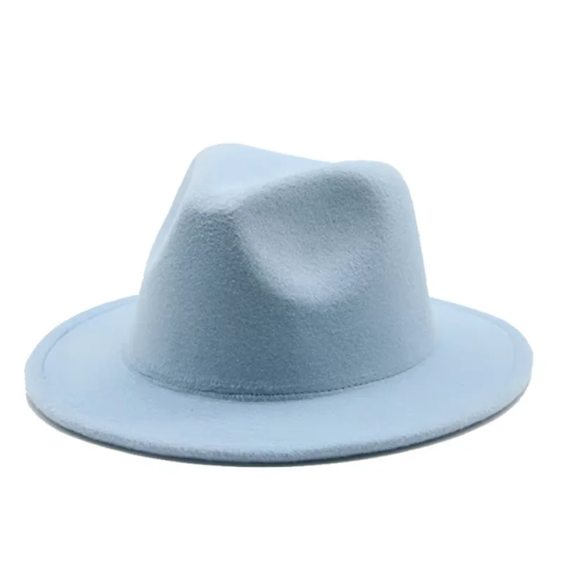 52cm 54cm small kids Cheap Faux Wool Panama Fedora Hats Wholesale Customizable Solid Wide Brim fedora hats Children Girls