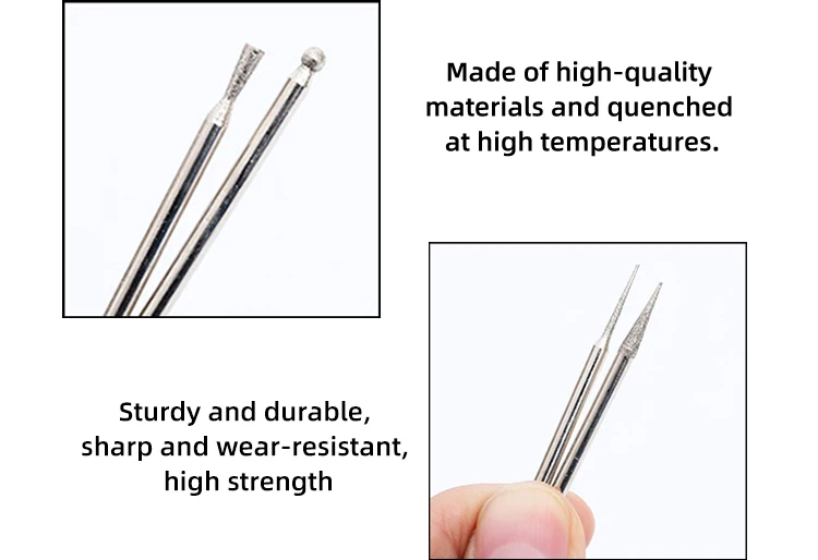 30 Pcs File Shank Cuticle Carving Kit Head Bit Engraving Burr Polishing Alloy Nail Diamond Bits Art Grinding Drill Tool Set Burs