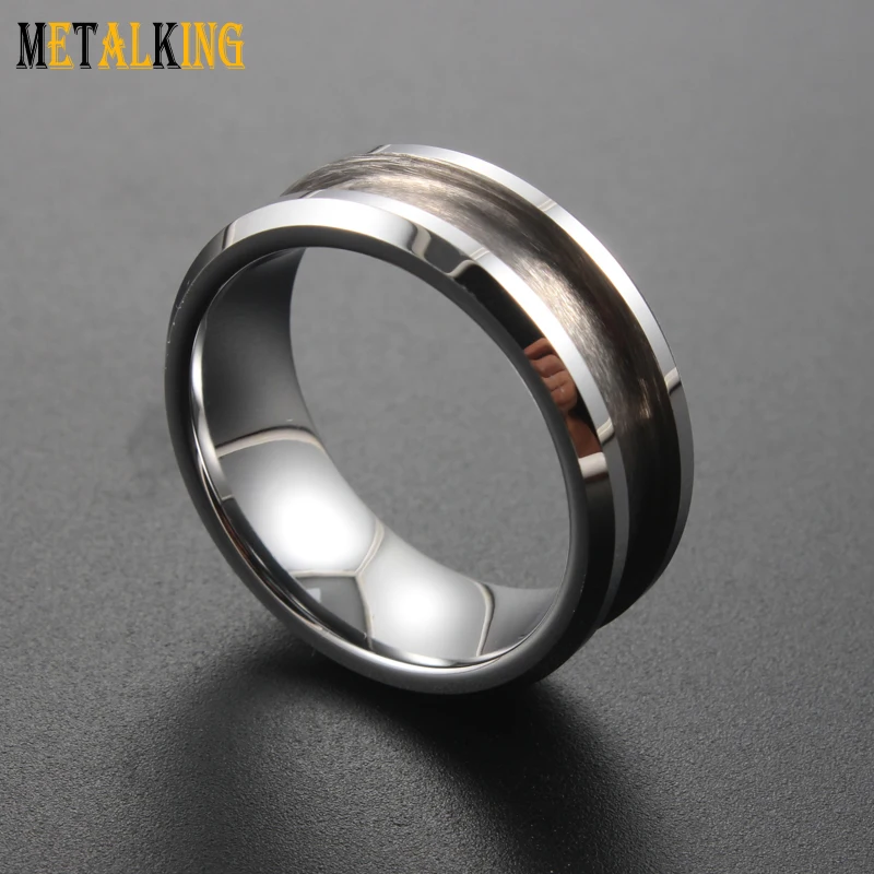 8mm Tungsten Ring Blank Ring for Inlay, Ring Cores, Make Wedding Ring by Yourself