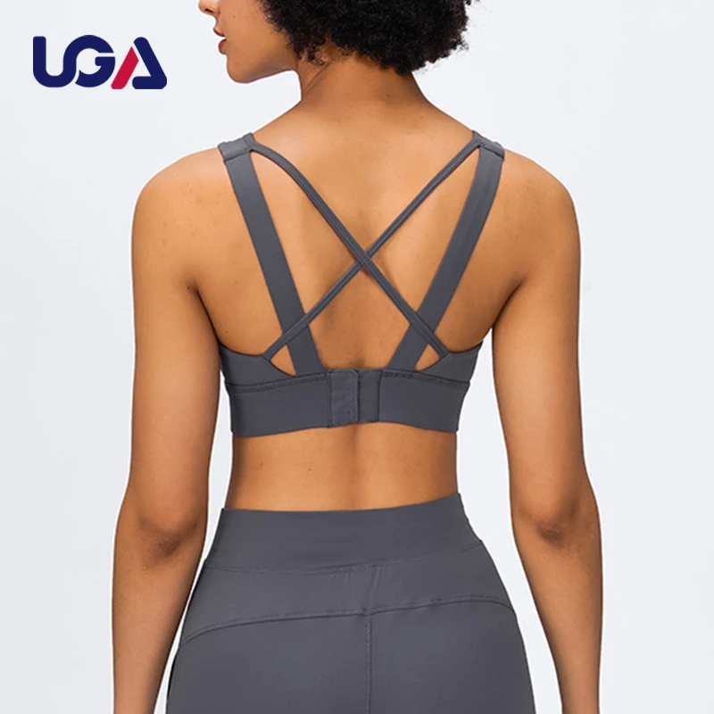 Sports Attire Sexy Gathering Yoga Dance Bra Vest Lady Mesh Patchwork Breathable Fitness Nylon Gym Deportivas Crop Top Bra