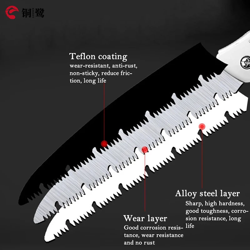 KEGRET 300mm Household Cutting Tools SK5 Steel Blade Soft Rubber Handle Collapsible Sharp Folding Hand Saw for Woodwork